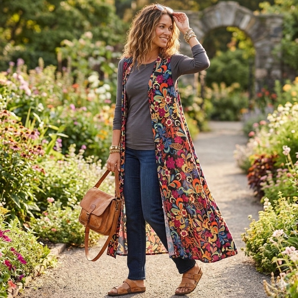LuLaRoe | Women’s Colorful Floral Duster - Picture 1 of 3